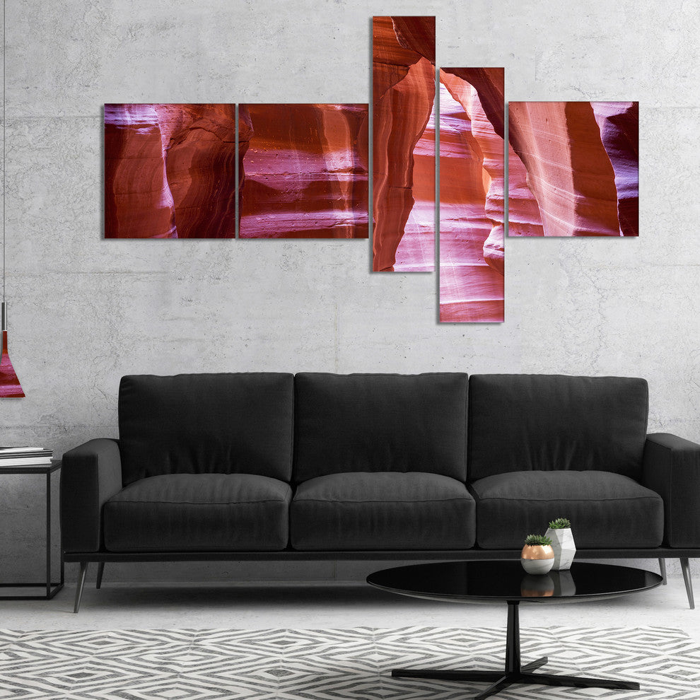 Antelope Canyon Structures, Landscape Photo Canvas Print, 60"x32", 5 panels
