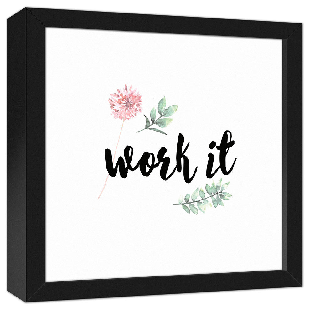 Work It Black Framed Canvas, 12x12
