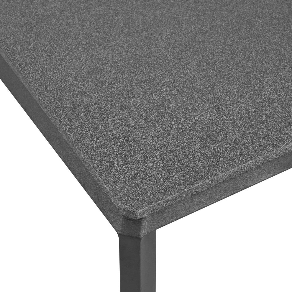 Lounge Coffee Table, Rectangular, Aluminum, Metal, Gray, Modern, Outdoor