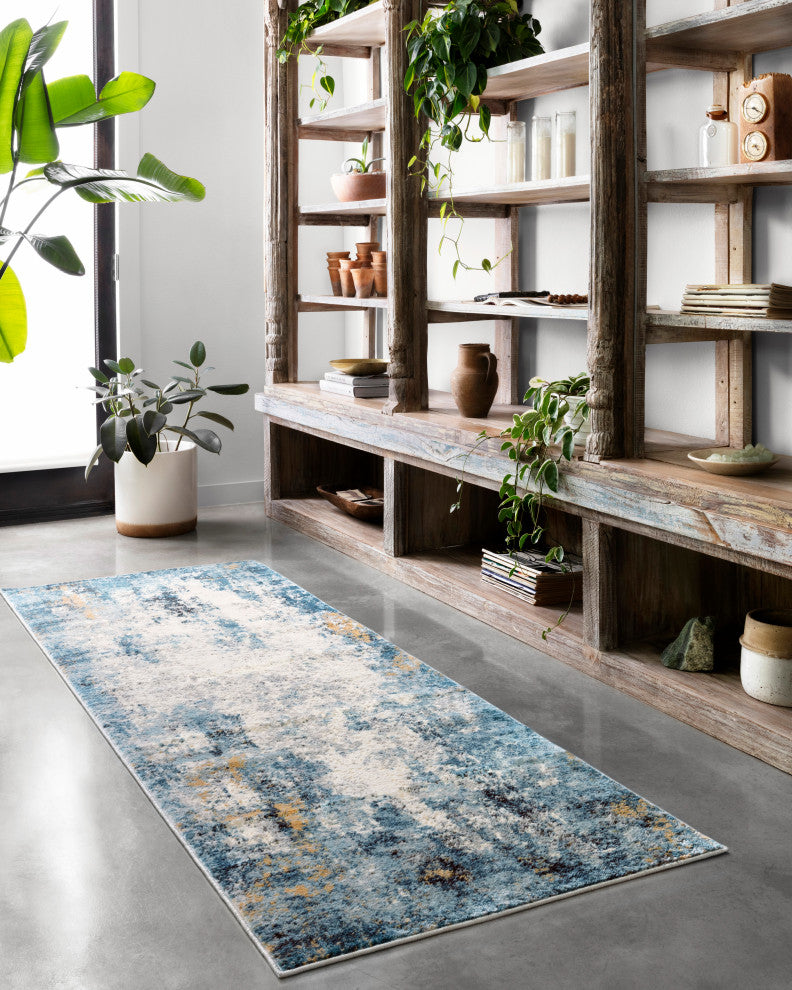 Loloi Rugs ALC-05 Area Rug, Denim/Ivory, 2''8"x13''
