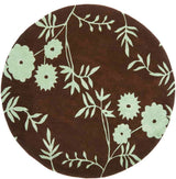 Safavieh Soho Soh774B Floral Rug, Brown/Teal, 6'0"x6'0" Round