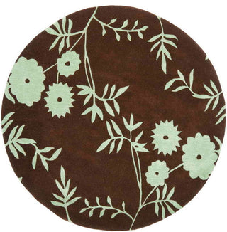 Safavieh Soho Soh774B Floral Rug, Brown/Teal, 6'0"x6'0" Round