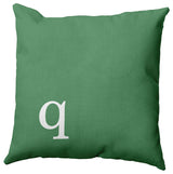 18"x18" Modern Monogram Decorative Throw Pillow, Sage