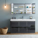 Valencia 60" Dark Slate Gray Free Standing Vanity Set, Cabinet, Faucet FFT9161BN