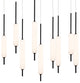 12 Light Midcentury Chandelier, Black