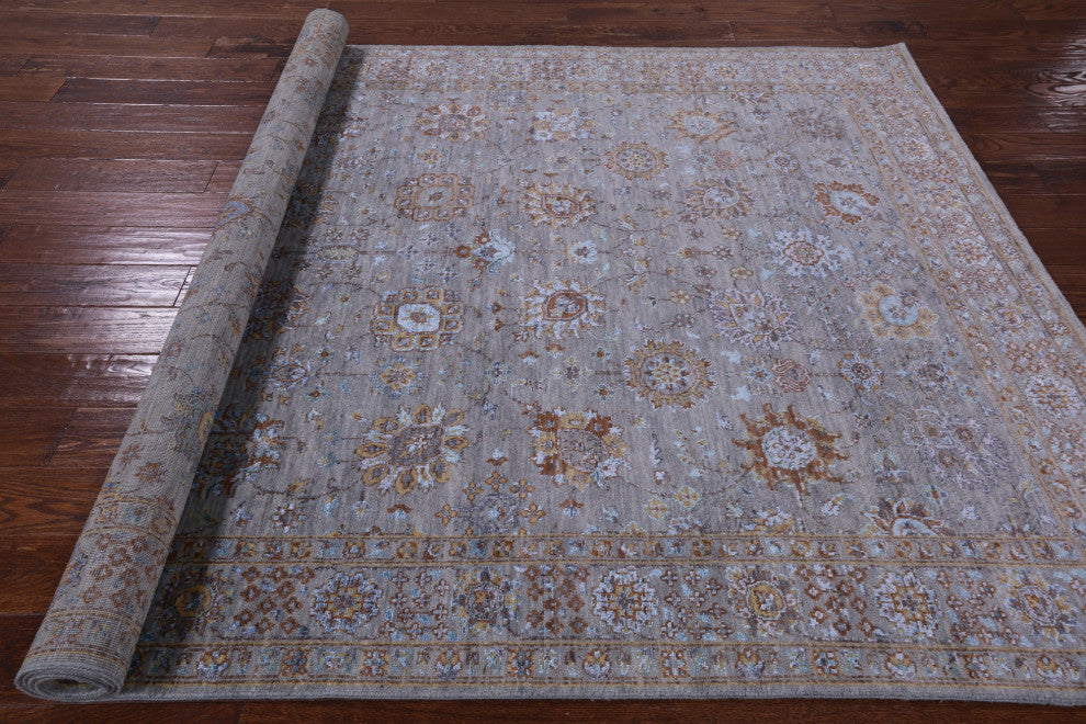Persian Wool and Silk Hand Knotted Rug 6' 0" X 9' 0" Q6944