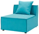 Sofa Middle Chair, Fabric, Blue, Outdoor Patio Balcony Cafe Bistro Garden