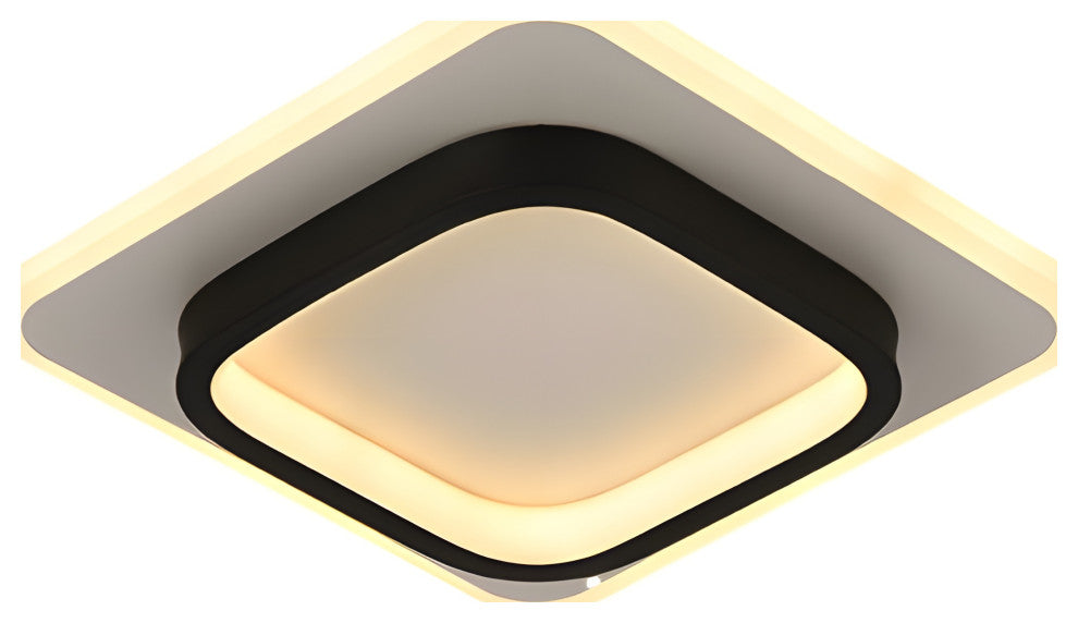 Enghien | Square LED Ceiling Light, Black, Dia9.4xh3.1"