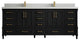 Aberdeen 84 Double Sink Bath Vanity in Black 2" Carrara Quartz