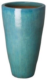 40" Tall Round Pot, Teal Glaze