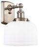 Large Bell 1-Light Sconce, Brushed Satin Nickel, Matte White