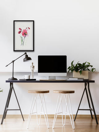 "Blooming Pink Smudge" Framed Painting Print, 30"x45"