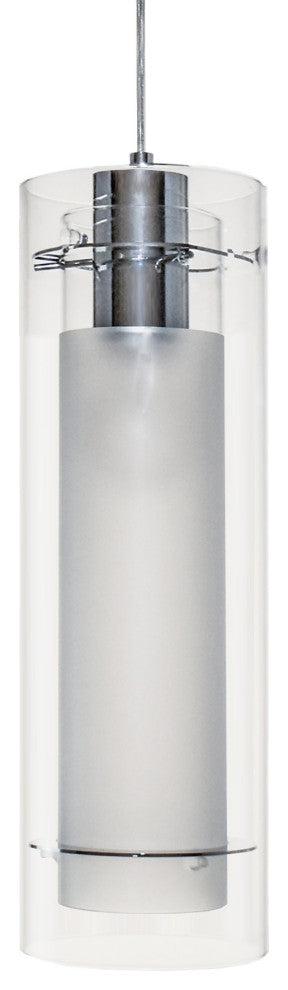 ET2 E22000 Frost 1 Light 6"W Frosted Glass Pendant - Polished Chrome