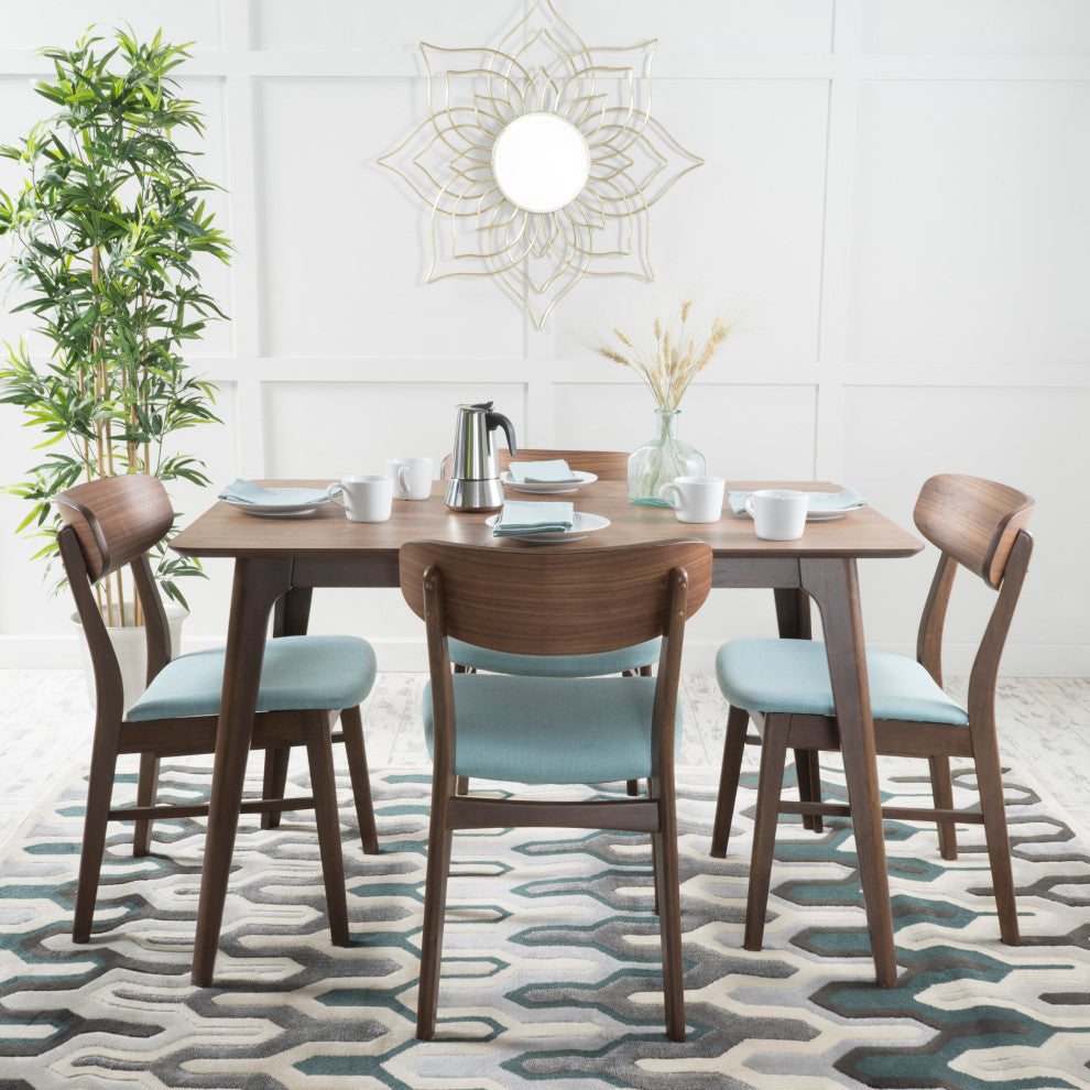 GDF Studio Williamgsburg Mid-Century Modern 5 Piece Dining Set, Mint