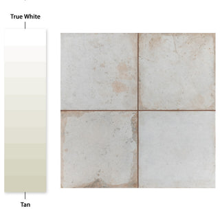 Kings Root Ceramic Floor and Wall Tile, Distressed White