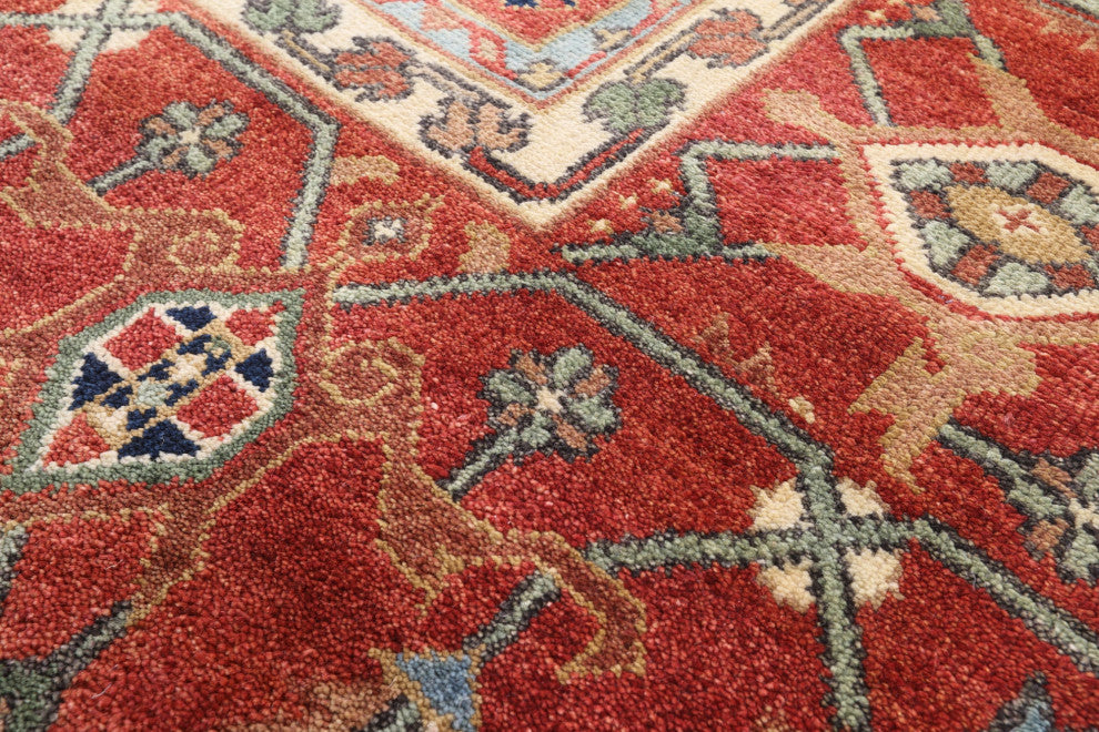 9' 9" X 13' 11" Heriz Serapi Hand-Knotted Wool Rug - Q15994