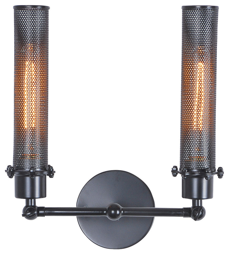 Elegant Lighting Nelson Wall Lamp, 11.5"x13.5"x5", Black Finish