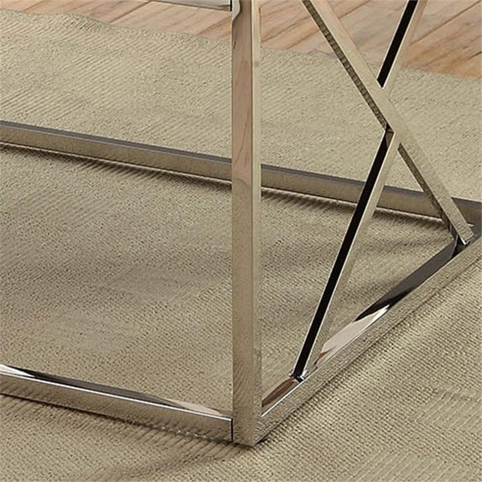 Furniture of America Motto Contemporary Faux Leather Tufted Bench in White