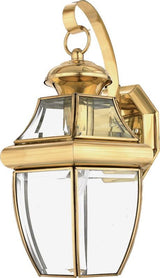Quoizel NY8316B One Light Outdoor Wall Lantern, Polished Brass Finish