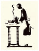 "Maid Prepares Hot and Steaming Coffee" Paper Print by Maxfield Parrish, 20"x26"