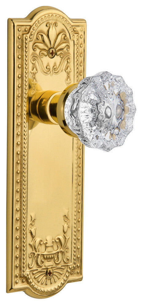 Single Meadows Plate With Crystal Knob, Oil-Rubbed Bronze, Unlacquered Brass, Si