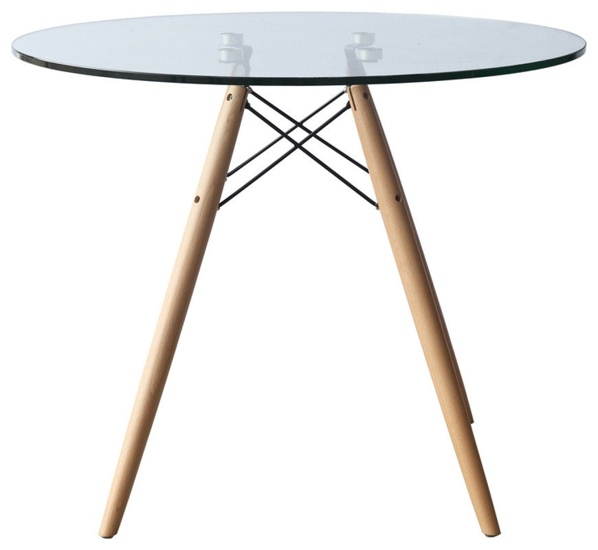 Modern Classics WoodLeg Dining Table 29", Clear