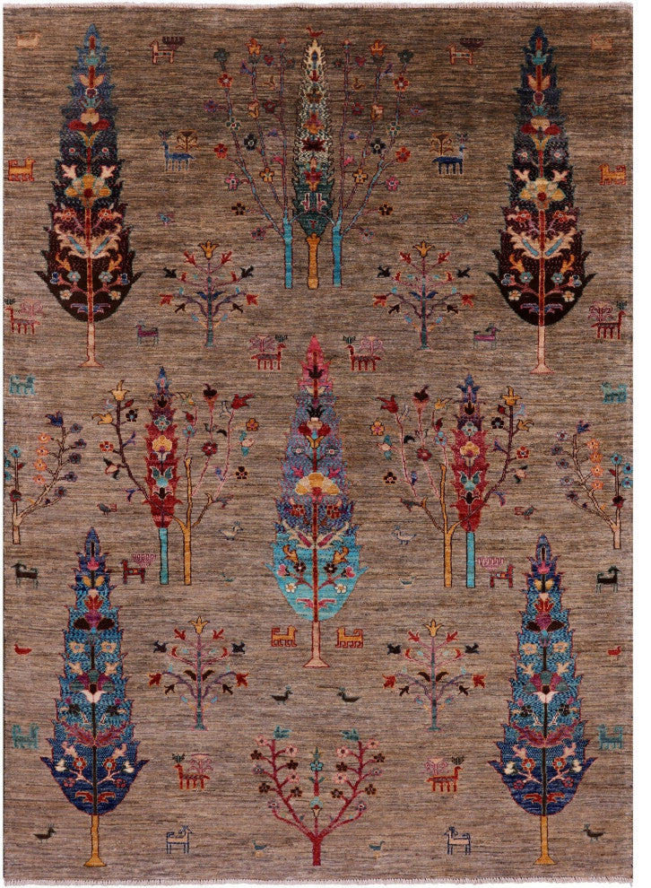 5' 8" X 7' 10" Handmade Tribal Persian Gabbeh Rug Q5287