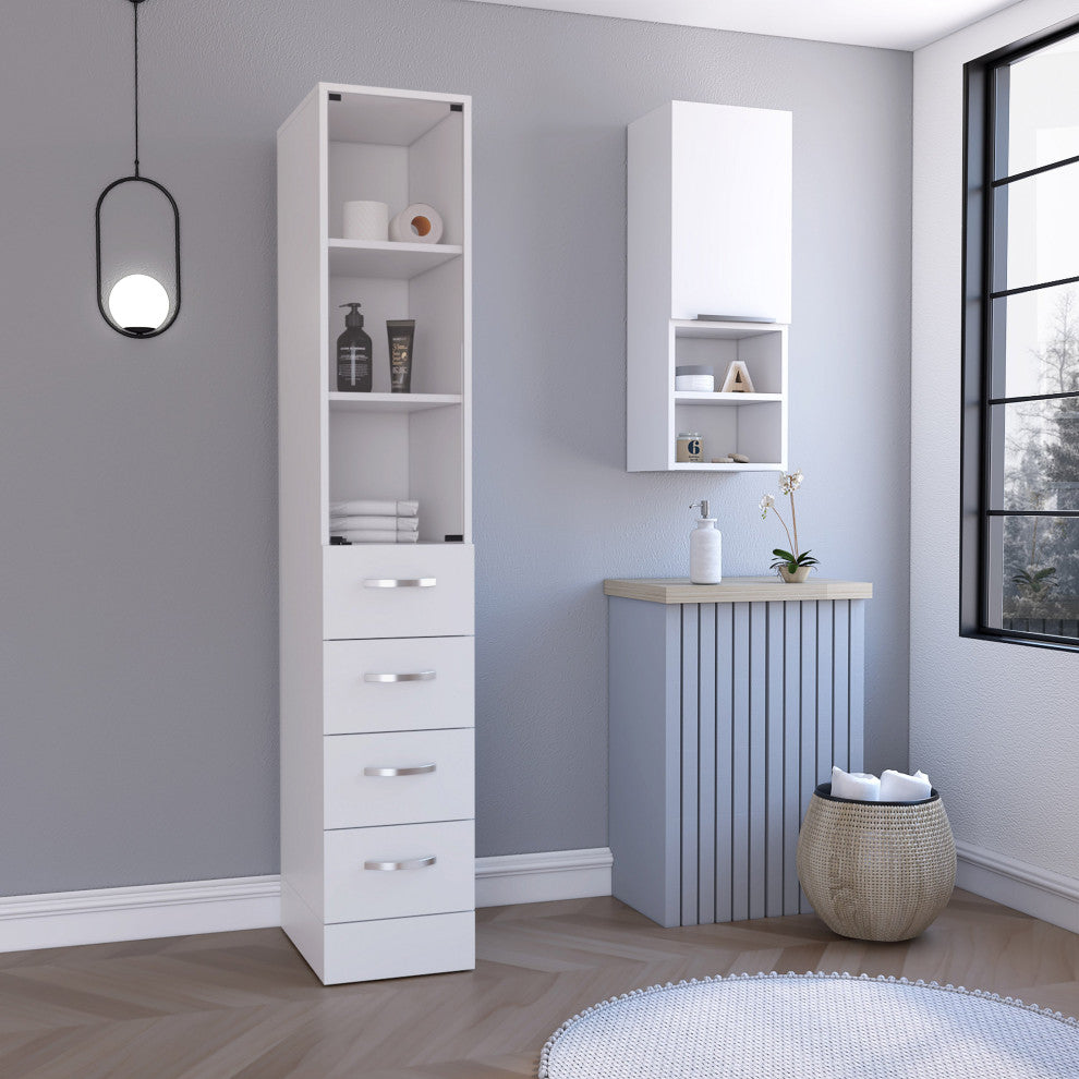 DEPOT E-SHOP Oregon 2-Piece Bathroom Set with Linen Cabinet and Medicine Cabinet