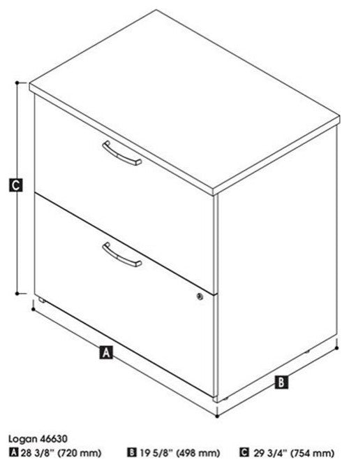 Pemberly Row Contemporary 29" Lateral File Cabinet in Antigua