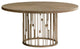 Rendezvous Round Metal Dining Table With Wooden Top