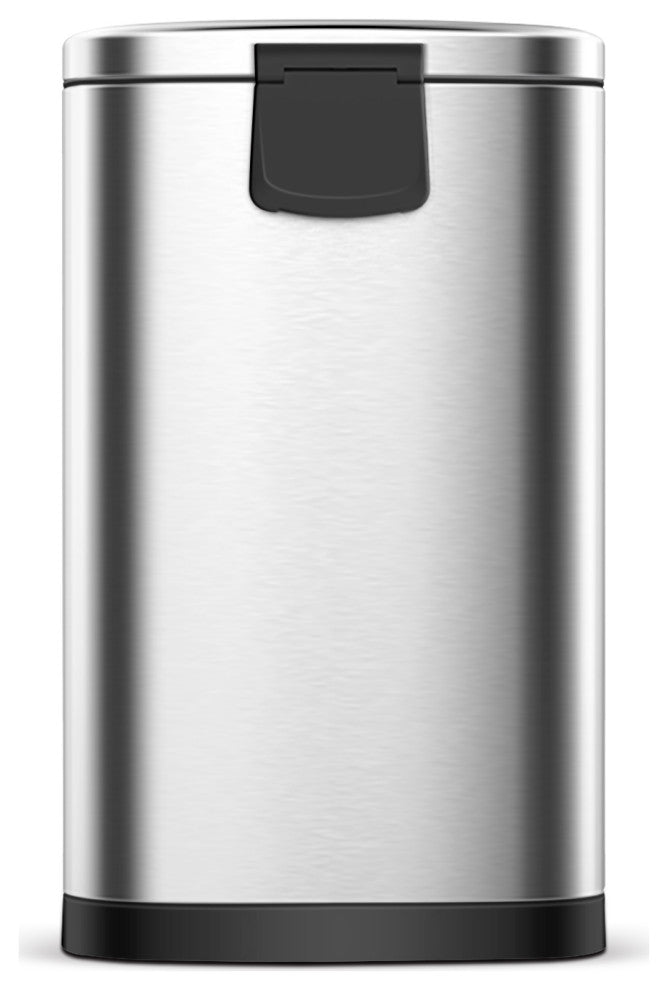 3.2 Gal Fingerprint Free Brushed Stainless Steel Semi-Round Step-On Trash Can