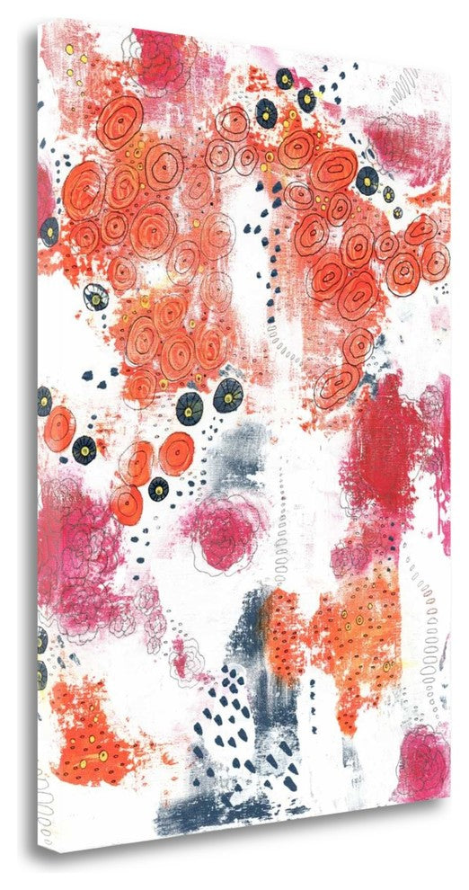 "Orange And Fuchsia Abstract" By Sarah Ogren, Giclee on Gallery Wrap Canvas