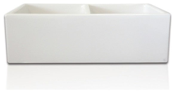 Fine Fixtures Longstone Double Bowl Fireclay 32.75" Farmhouse Kitchen Sink