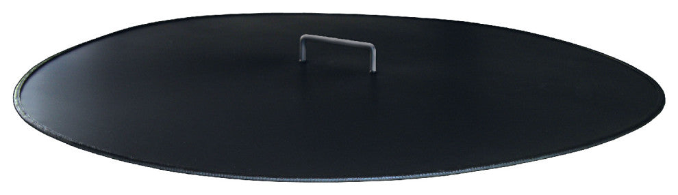 Solid Round Fire Pit Snuffer Cover, Galvanized, 30" Diameter