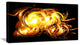 Abstract Fractal Fire on Black, Large Abstract Canvas Wall Art, 32"x16"
