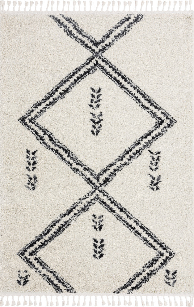 Abani Willow WIL150A Moroccan Cream Shag Rug