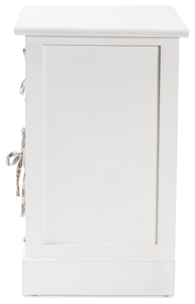 Rianne Modern Transitional White Finished Wood 2-Basket Storage Unit