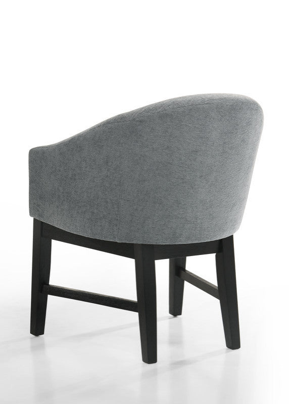 Haven Gray Barrel Dining Chair With Black Finish Legs, Set of 2