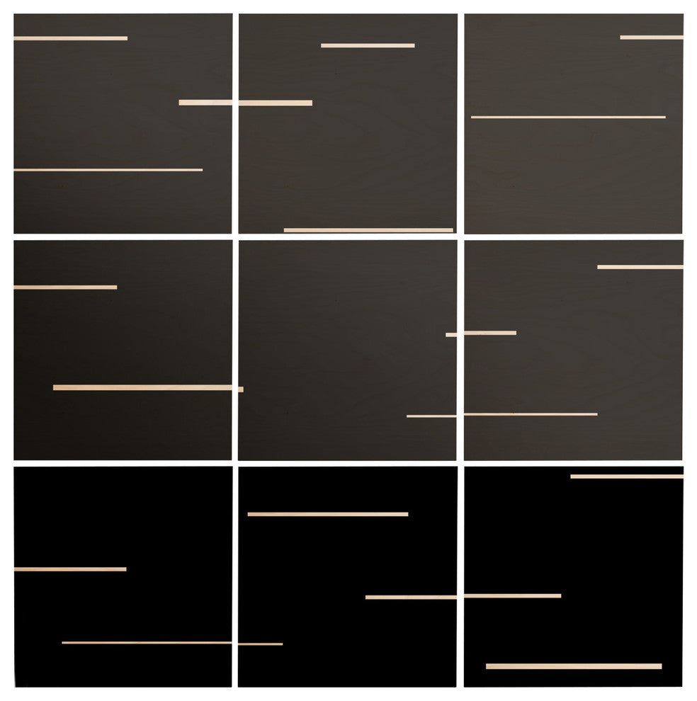 Deny Designs Kelly Haines Modern Lines V2 Wood Wall Mural, 4'x4'