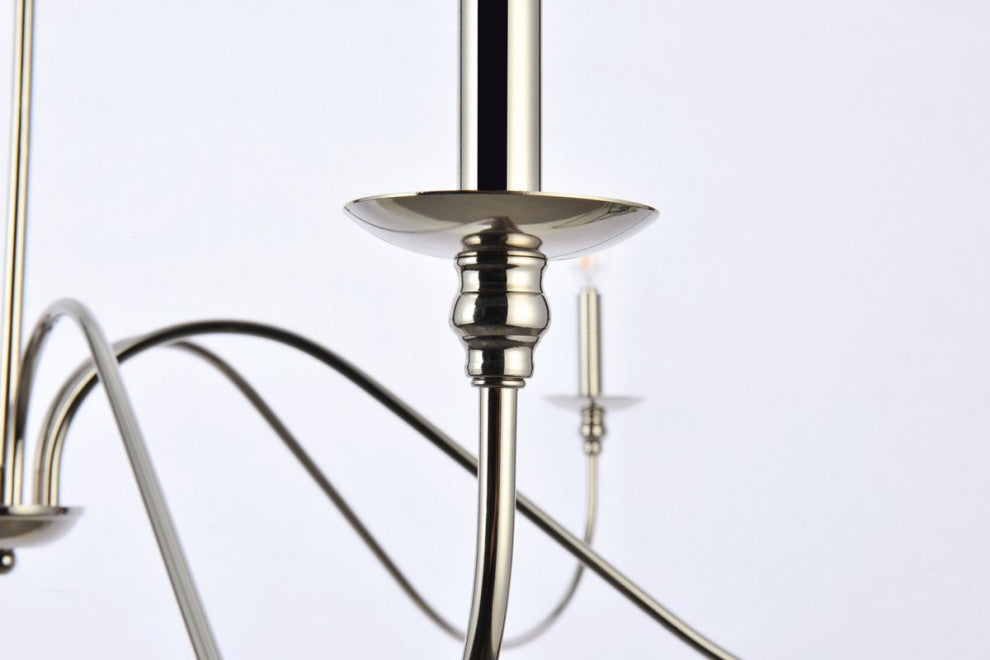 Transitional Polished Nickel 6-Light Chandelier