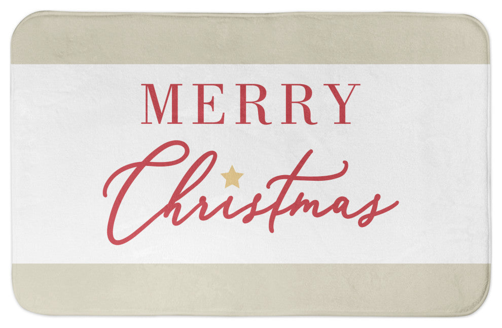 Merry Christmas Star 1 34x21 Bath Mat