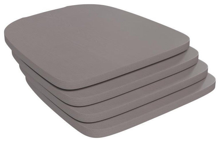 Perry Poly Resin Wood Square Seat w/Rounded Edges for Metal Barstools-Set of 4,