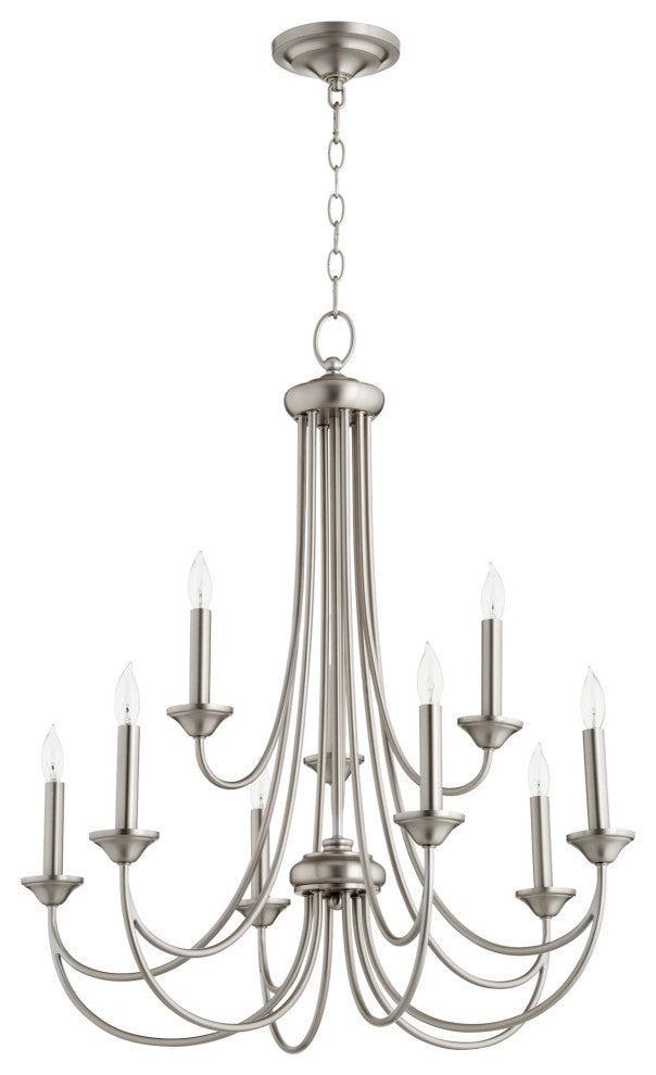 Quorum International 6250-9 Brooks 9 Light 29"W Taper Candle - Satin Nickel