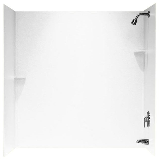 Swan 30x60x60 Solid Surface Bathtub Wall Kit, White