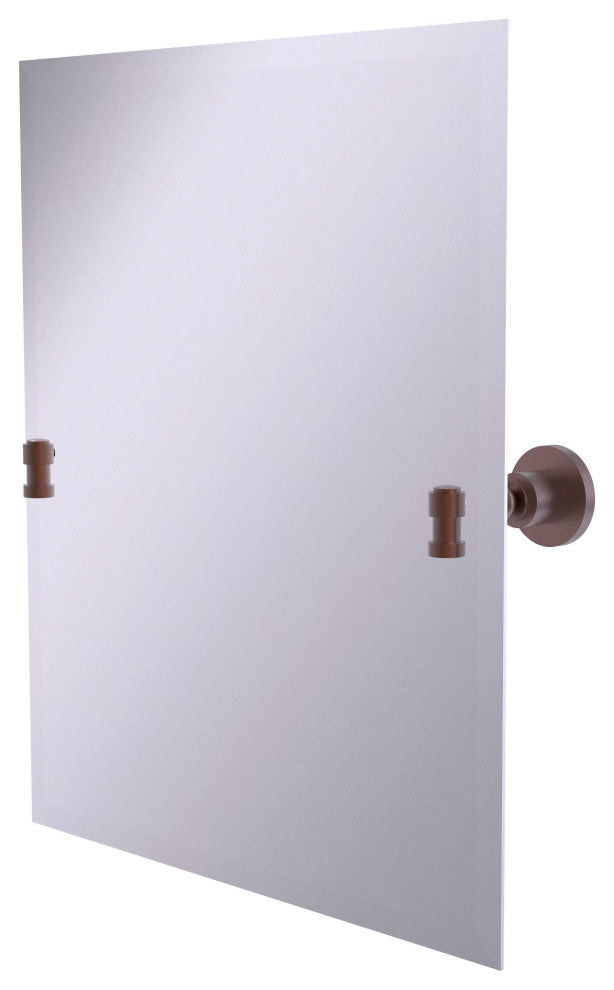 Washington Square Frameless Rectangular Beveled Tilt Mirror, Antique Copper