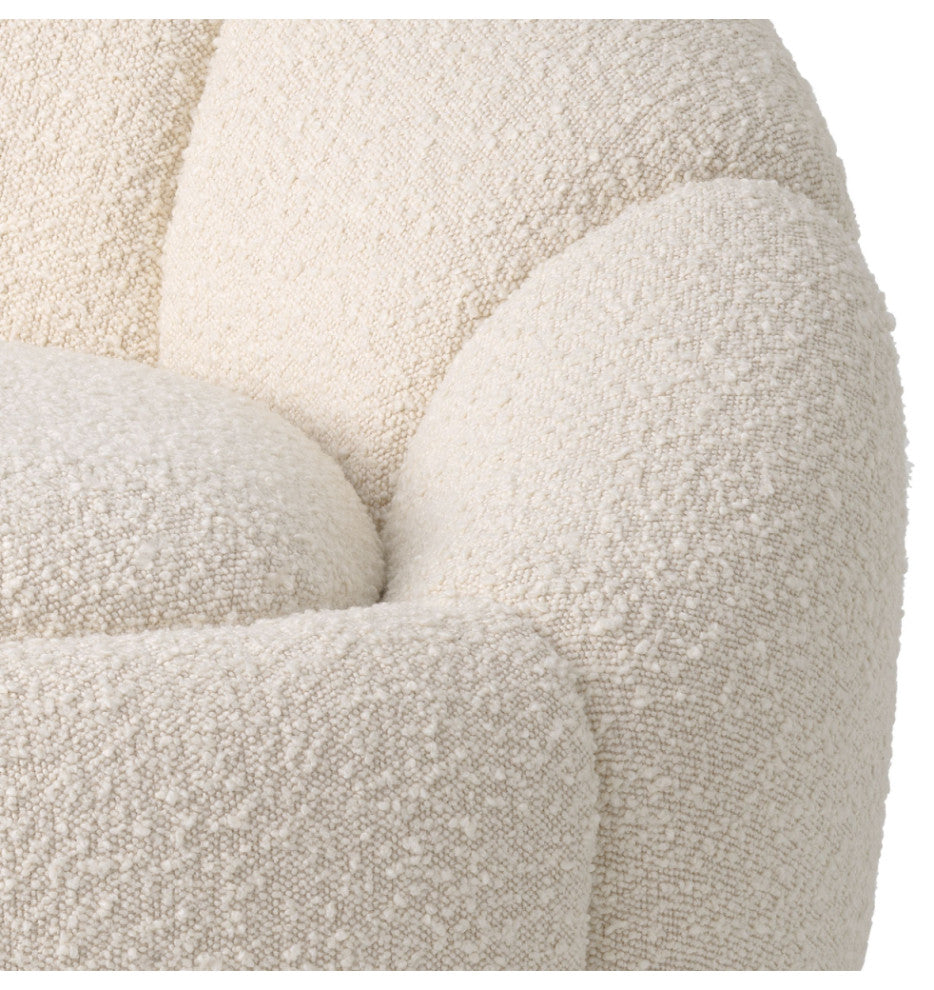Cream BouclâˆšÂ© Brass Base Swivel Chair | Eichholtz Inger