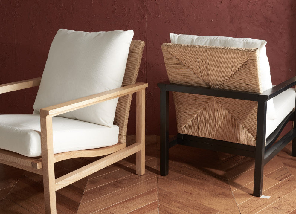 Safavieh Couture Emmalee Cord Back Accent Chair White / Natural