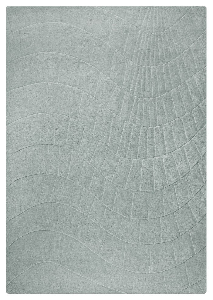 Hand Tufted Aqua Wool Area Rug