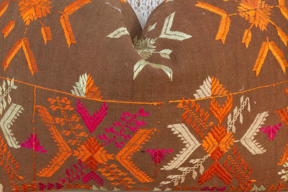 Chavi Antique Indian Folk Lumbar Pillow