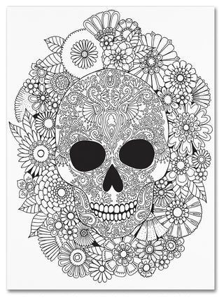 Hello Angel 'Sugar Skull Wreath' Canvas Art, 24x18